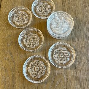Set of 8 stackable glass dishes ~ coasters ~ trinket dish ~ planter tray ~ misc